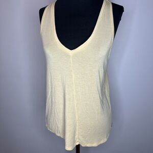 Y2K Abercrombie & Fitch Flowy Soft Racerback Tank Top Yellow Small VNeck